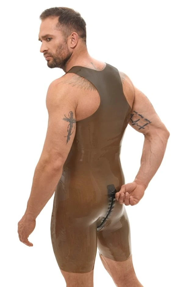 Late X Latex Herren Body Smokey transparent