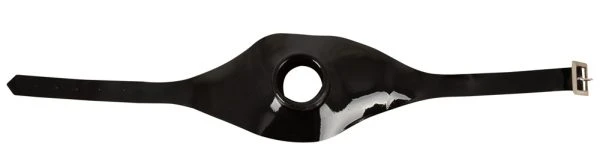 Late X Latex Knebel met opening – Holle knebelmasker zwart