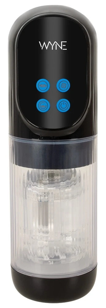 WYNE Masturbator 12 met vibratie, zuigfunctie, rotatie en stroking, zwart