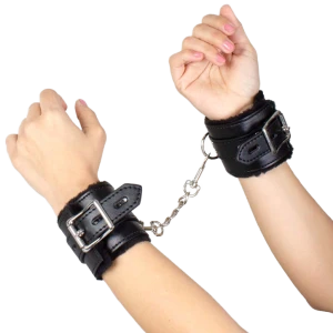 Secretplay Black Bondage Handcuffs with Plush Padding