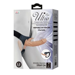 Baile Dubbele Penetratie Strap-on met Holle Dildo, huidskleur/zwart Baile Dubbele Penetratie Strap-on met Holle Dildo, huidskleur/zwart - Afbeelding 11