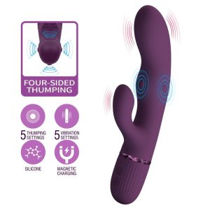 Pretty Love Zach oplaadbare konijnenvibrator met stootfuncties, paars Pretty Love Zach oplaadbare konijnenvibrator met stootfuncties, paars - Afbeelding 9