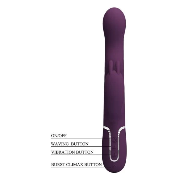 Pretty Love Loursen Konijnenvibrator met stootbeweging en trilling, paars
