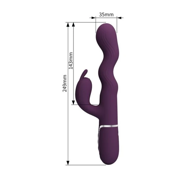 Pretty Love Loursen Konijnenvibrator met stootbeweging en trilling, paars