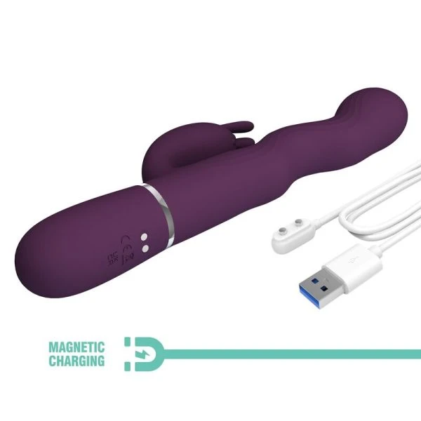 Pretty Love Loursen Konijnenvibrator met stootbeweging en trilling, paars