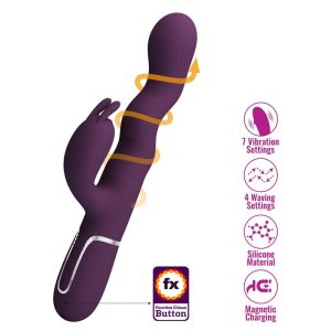 Pretty Love Loursen Konijnenvibrator met stootbeweging en trilling, paars Pretty Love Loursen Konijnenvibrator met stootbeweging en trilling, paars - Afbeelding 4