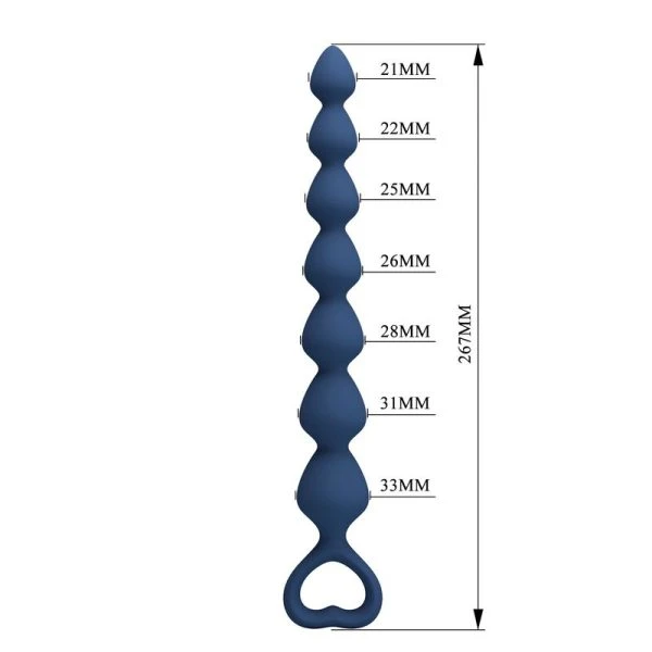 Mr Play Silicone analkralen met anaalplug 26,7 cm blauw Mr Play Silicone analkralen met anaalplug 26,7 cm blauw