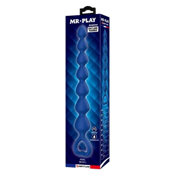 Mr Play Silicone analkralen met anaalplug 26,7 cm blauw Mr Play Silicone analkralen met anaalplug 26,7 cm blauw
