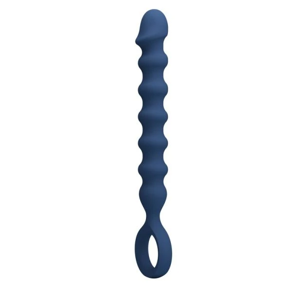 Mr Play siliconen anusballetjes en anaalplug blauw 34 mm 28,5 cm