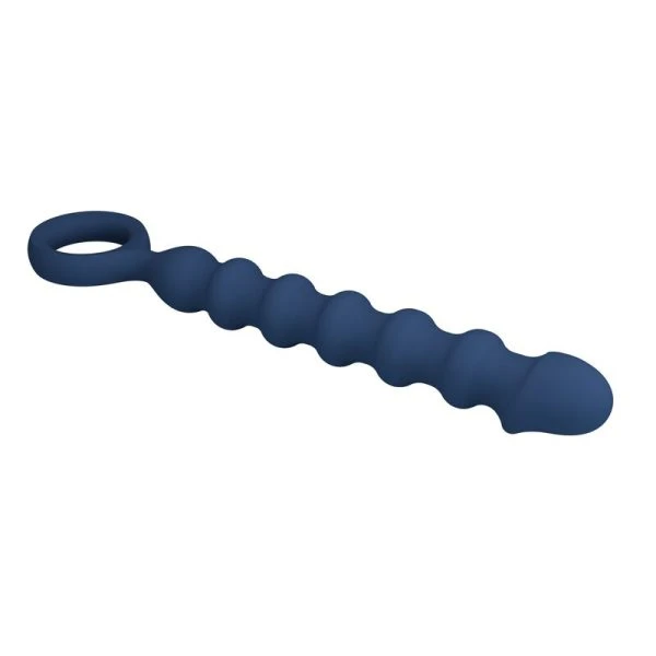 Mr Play siliconen anusballetjes en anaalplug blauw 34 mm 28,5 cm