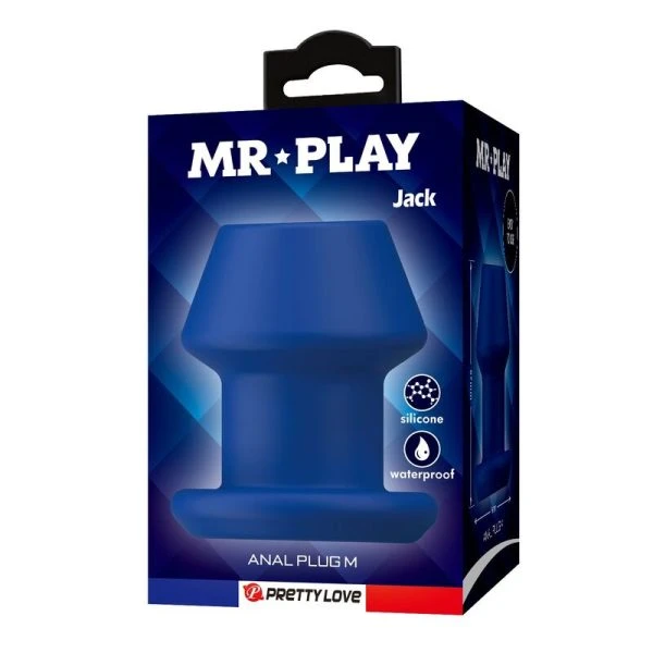 Mr Play Jack Hollow Siliconen Anaalplug blauw maat M Mr Play Jack Hollow Siliconen Anaalplug blauw maat M