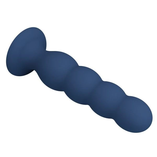 Mr Play Anaalplug met metalen kogels en zuignap, Blauw