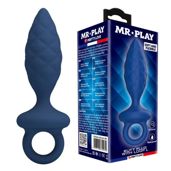 img_228872_5c993a4cf20894affa9759570355ecf4_1.jpg Mr Play Anaalplug met gestructureerd oppervlak Blauw L