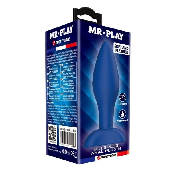 Mr Play Conische siliconen anaalplug M blauw Mr Play Conische siliconen anaalplug M blauw