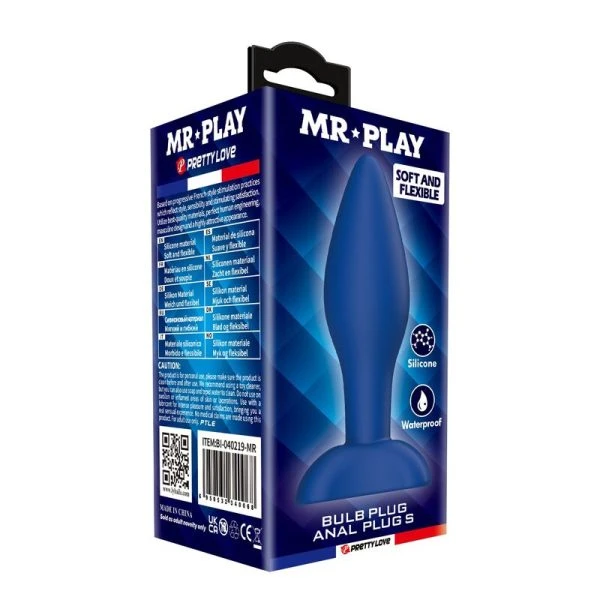 Mr Play conische siliconen anaalplug S blauw