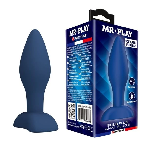 Mr Play conische siliconen anaalplug S blauw