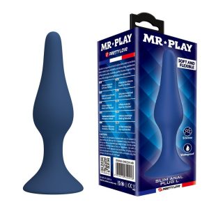 Mr Play Siliconen Anaalplug slank Blauw L Mr Play Siliconen Anaalplug slank Blauw L - Afbeelding 1