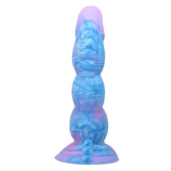 Power Monsters Alien Fantasy Siliconen Dildo 20,5 cm Ø 4,8 cm blauw-paars
