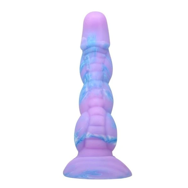 Power Monsters Alien Fantasy Siliconen Dildo 20,5 cm Ø 4,8 cm blauw-paars