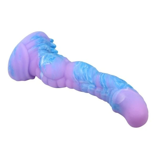 Power Monsters Alien Fantasy Siliconen Dildo 20,5 cm Ø 4,8 cm blauw-paars