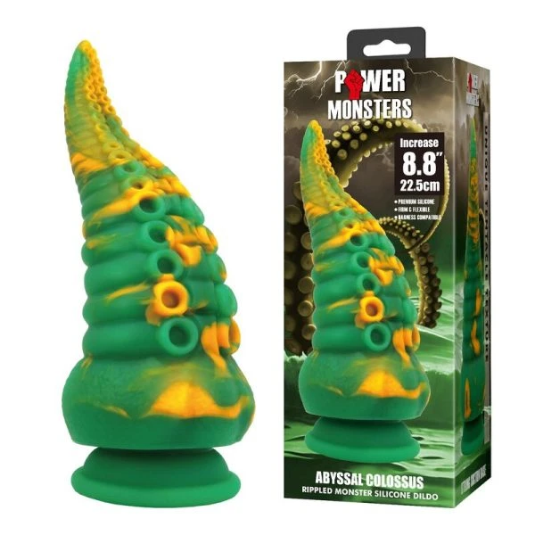 Power Monsters Fantasy-Silikondildo Abyssal Colossus 22,5 cm groen-geel Power Monsters Fantasy-Silikondildo Abyssal Colossus 22,5 cm groen-geel