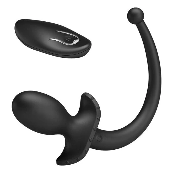 Mr Play Analvibrator met afstandsbediening, siliconen, zwart