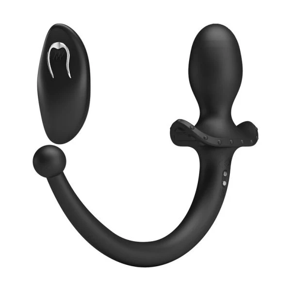 Mr Play Analvibrator met afstandsbediening, siliconen, zwart