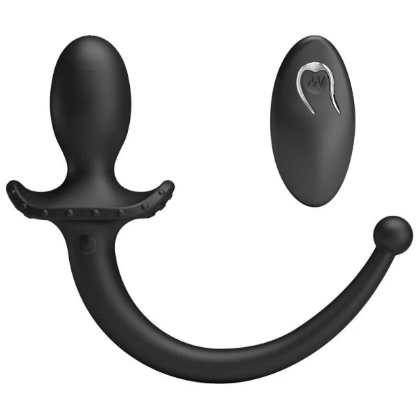 Mr Play Analvibrator met afstandsbediening, siliconen, zwart