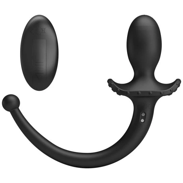 Mr Play Analvibrator met afstandsbediening, siliconen, zwart