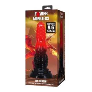 Power Monsters Siliconen Fantasydildo VuurDraak met Zuignap 24,5 cm rood-zwart Power Monsters Siliconen Fantasydildo VuurDraak met Zuignap 24,5 cm rood-zwart - Afbeelding 2