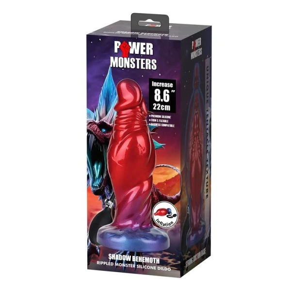 Power Monsters Shadow Behemoth opblaasbare fantasy-siliconendildo 22 cm