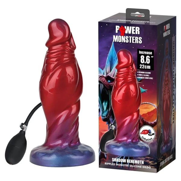 Power Monsters Shadow Behemoth opblaasbare fantasy-siliconendildo 22 cm