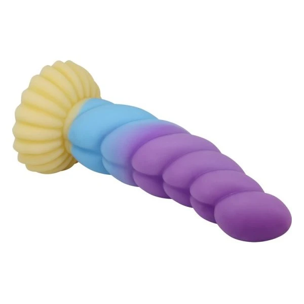 Power Monsters Eenhoorn siliconen dildo driekleurig 22 cm Ø 5 cm