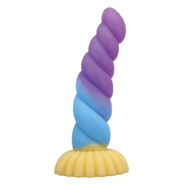 Power Monsters Eenhoorn siliconen dildo driekleurig 22 cm Ø 5 cm