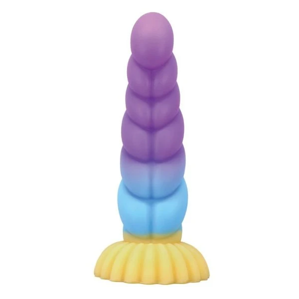 Power Monsters Eenhoorn siliconen dildo driekleurig 22 cm Ø 5 cm