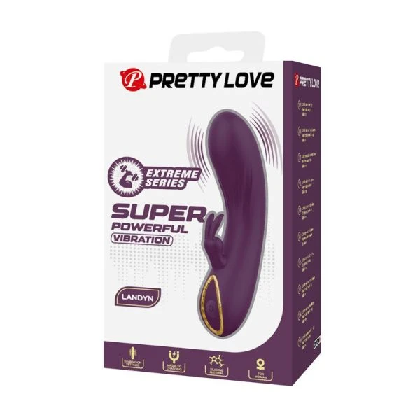 Pretty Love Landyn Konijnenvibrator met clitorisstimulator, paars