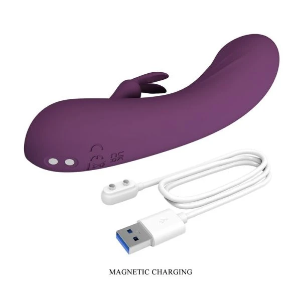 Pretty Love Landyn Konijnenvibrator met clitorisstimulator, paars
