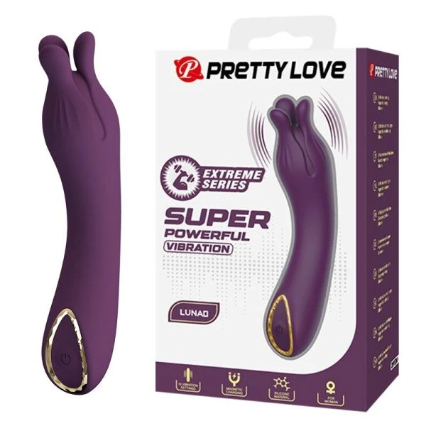 Pretty Love Lunao Oplaadbare G-Punt Vibrator met Dubbele Puntkop, Paars