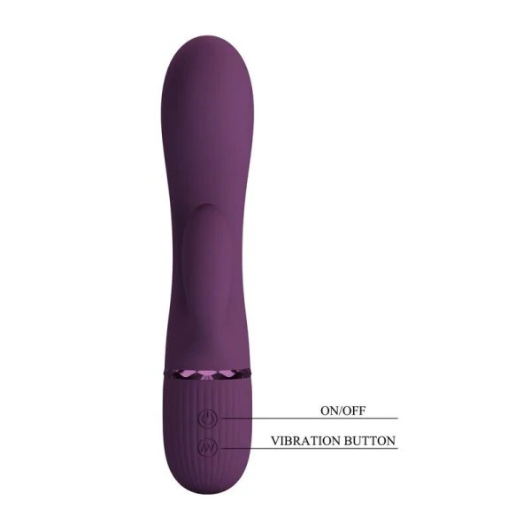 Pretty Love Margie oplaadbare konijnenvibrator met clitorisstimulator, paars Pretty Love Margie oplaadbare konijnenvibrator met clitorisstimulator, paars