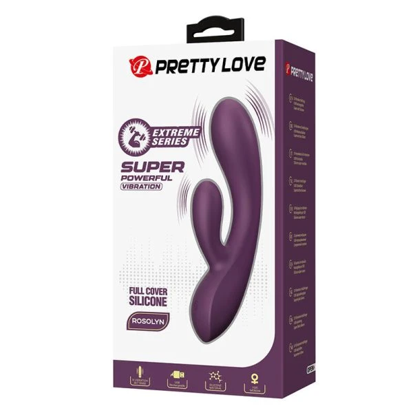 Pretty Love Rosolyn Oplaadbare Konijnenvibrator met 10 functies, paars