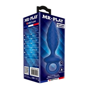 Mr Play Gestructureerde Anaalplug met Ring van Siliconen Blauw M Mr Play Gestructureerde Anaalplug met Ring van Siliconen Blauw M - Afbeelding 8
