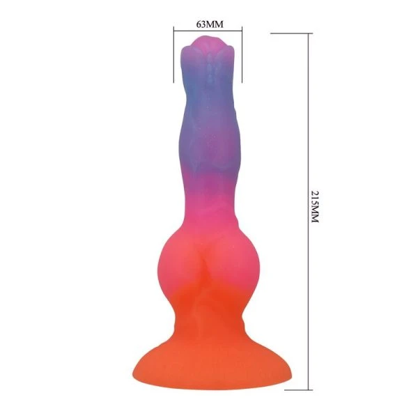 Power Monsters Siliconen Dildo Hercules met Zuignap 21,5 cm Ø 5 cm in Oranje Roze Blauw Power Monsters Siliconen Dildo Hercules met Zuignap 21,5 cm Ø 5 cm in Oranje Roze Blauw