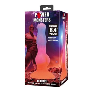 Power Monsters Siliconen Dildo Hercules met Zuignap 21,5 cm Ø 5 cm in Oranje Roze Blauw Power Monsters Siliconen Dildo Hercules met Zuignap 21,5 cm Ø 5 cm in Oranje Roze Blauw - Afbeelding 2