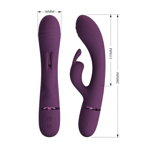 Pretty Love Rabbit-Vibrator Rocco met 10 functies en G-puntstimulatie, Paars