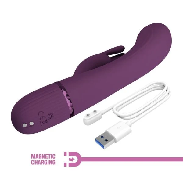 Pretty Love Rabbit-Vibrator Rocco met 10 functies en G-puntstimulatie, Paars