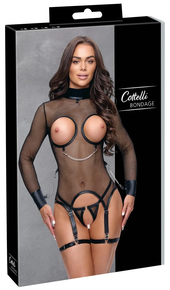 Cottelli BONDAGE Strapshemd-Set ouvert met boeienkettingen