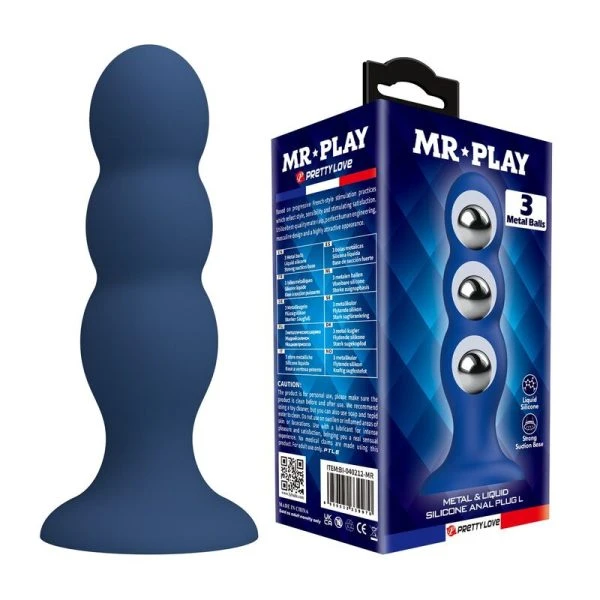 img_228854_3fa7ca47f8a5b613dd11e1b4716295da_1.jpg Mr Play Anaalplug met zuignap en metalen balletjes, Blauw