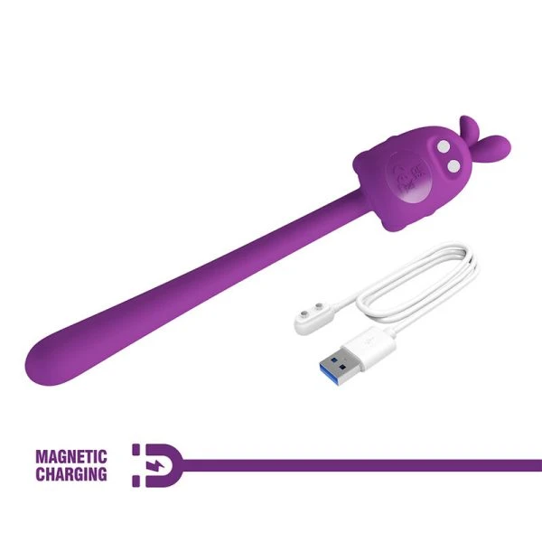 Pretty Love flexibele hazenvibrator Cute Bunny Flirtstick USB-paars