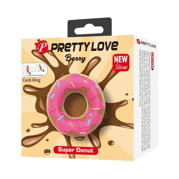 Pretty Love Super Donut Penisring van siliconen, roze Pretty Love Super Donut Penisring van siliconen, roze