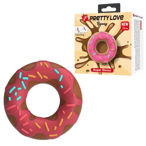 Pretty Love Super Donut Penisring van siliconen, roze Pretty Love Super Donut Penisring van siliconen, roze